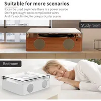 Retro-CD-Player, multifunktionaler Musik-Player, wiederaufladbare Heimlautsprecher mit Fernbedienung, Lautstaerkeregler, Line-In, U-Disk-Wiedergabe... - Weiß