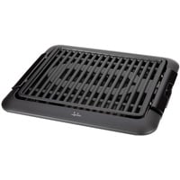 Jata BQ108 Elektrogrill für den Innenbereich, rauch- und geruchsfrei, 1250 W, Oberfläche 320 x 260 mm, abnehmbar, Saucen-Tablett, einfache Reinigung, Antihaftbeschichtung, Schwarz