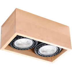 SOLLUX LIGHTING Deckenleuchte "QUATRO", braun (naturholz), H: 10cm, Lampen, leuchtet nieder