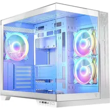 MODECOM Volcano Panorama Apex ARGB 3F MIDI (AT-PANORAMA-3F-ARGB-20-000000-0002) (mATX, ITX, ATX), PC Gehäuse, Weiss