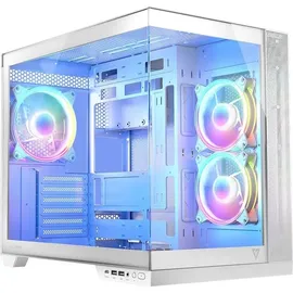 MODECOM Volcano Panorama Apex ARGB 3F MIDI (AT-PANORAMA-3F-ARGB-20-000000-0002) (mATX, ITX, ATX), PC Gehäuse, Weiss