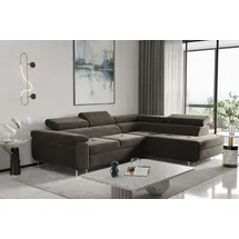 kaiser möbel Ecksofa mit schlaffunktion und bettkasten, Eckcouch ATOM Braun Rechts - Braun