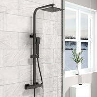 Aica Wandmontiertes Thermostat Regendusche Duschsäule Dusche schwarz Badewanne