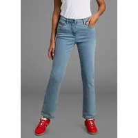 Arizona Gerade Jeans "Annett", Damen, Gr. 84, K + L Gr, blau (bleached), Jeans, Obermaterial: 98% Baumwolle, 2% Elasthan, clean, Basic, normal lang, Jeans, bequeme Passform, 5-Pocket-Style, hohe Taille, Topseller