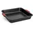 WOLL Bakeware Backform viereckig, 28 x 28 cm, mit hitzebeständigen Silikongriffen bis 230°C, PFAS-frei, zweilagige Antihaftbeschichtung, aluminisierter Stahl, schwarz