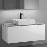 neoro n50 Unterschrank B: 120 cm mit 1 Auszug, Waschtisch B: 58 cm weiß matt, B: 120.5 BN0065WM+BN0434WH+BN0404C3