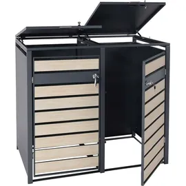 MCW Mülltonnenverkleidung J81 117 x 142 x 98 cm braun
