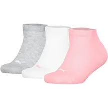 Puma Sneakersocken 3er Pack Grau/Rosa/Weiß 35-38
