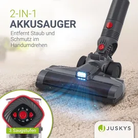 Juskys 2-in-1 Akkustaubsauger VC2101 Rot