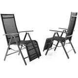 VCM Gartenstuhl 55 x 60 x 112 cm schwarz 2 St.