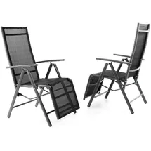 VCM Gartenstuhl 55 x 60 x 112 cm schwarz 2 St.