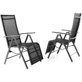 VCM Gartenstuhl 55 x 60 x 112 cm schwarz 2 St.
