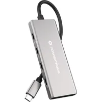 Conceptronic Dock USB-C->4xUSB-C,3xUSB-A,100WPD o.N.0.25m gr Dockingstation + USB Hub, Grau