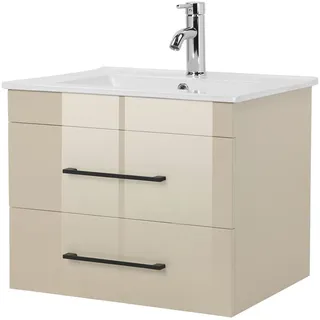 WELLTIME Waschtisch »Florenz Badschrank Badmöbel inkl. Waschbecken«, beige