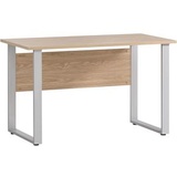 Möbelpartner Schreibtisch eiche, rechteckig, U-Fuß-Gestell silber 120,0 x 71-120 x 75cm