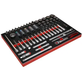 KS Tools 1/2 Bit-Stecknuss-Satz in Schaumstoffeinlage 64-tlg.
