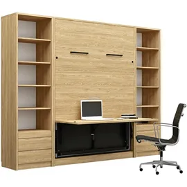 QMM TraumMöbel Schrankbett 140 x 200 cm Beige