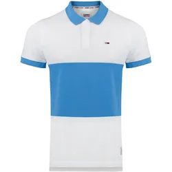 Tommy Hilfiger Herren Poloshirt TJM S/S POLO COLORBLOCK REGULAR Weiß / Frigid Blau Ybr XS