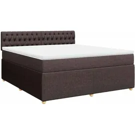 vidaXL Boxspringbett mit Matratze Dunkelbraun 180x200 cm Stoff