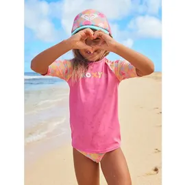 Roxy Set Check Tw Kurzarm-rash Guard - Plumeria Hippie Hour Diagonal - 4 Jahre