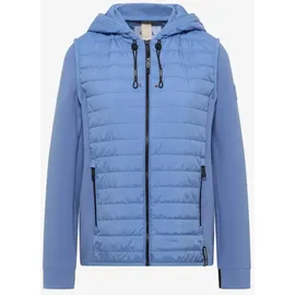 Cecil Jacke mit Strukturmix und Kapuze - Blau