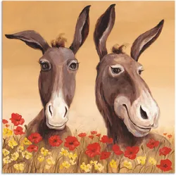 Wandbild ARTLAND "Esel", beige (farbe bild(er): naturfarben), B:70cm H:70cm, Bilder, als Alubild, Outdoorbild, Leinwandbild, Poster, Wandaufkleber