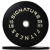 Signature Fitness Farbcodierte Hantelscheiben mit Stahlnabe, 5,1 cm, 100% Naturkautschuk