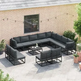vidaXL Garten-Lounge-Set 12-tlg. schwarz