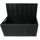 Garten Aufbewahrungsbox in Holzoptik aus wetterfestem Kunststoff, Auflagenbox für Garten, Balkon oder Terrasse, Gartenbox ca. 245 l, anthrazit - Grau