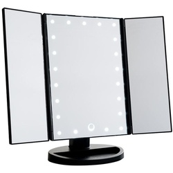 UNIQ Hollywood Trifold Kosmetikspiegel mit LED-Licht   Schwarz 