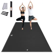 Vevor Trainingsmatte, rutschfeste, hochdichte Premium-Yogamatte, Trainings-Yogamatte für Männer und Frauen, Fitness- und Trainingsmatte mit Tasche und Tragegurt, für alle Arten von Heim-Yoga, Pilates und Bodentraining (3 x 1,8 m)