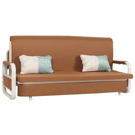Mendler Schlafsofa HWC-M83, Schlafcouch Couch Sofa, Schlaffunktion Bettkasten Liegefläche, 190x185cm ~ Stoff/Textil braun