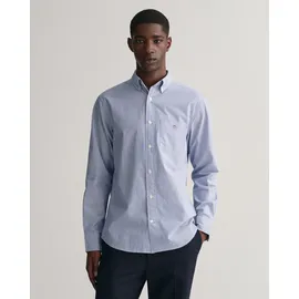 GANT für Herren. 3000140 Popeline-Hemd Regular Fit BANKER Stripe blau 4XL, Lässig, Baumwolle, Langarm