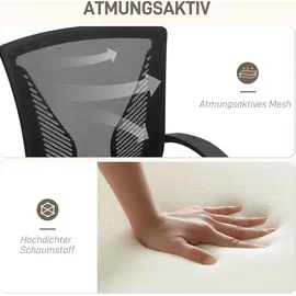 Homcom Bürostuhl mit Kippfunktion, höhenverstellbar Schreibtischstuhl, Drehstuhl bis 120 kg belastbar, für Büro, Arbeitszimmer, Schwarz