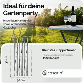 CASARIA Stehtisch Ø 60 x 110 cm weiß klappbar