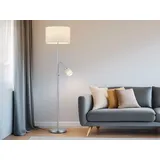 LED Stehleuchte & Leselampe Stoffschirm weiß für Wohnzimmer Stehlampen zum Lesen