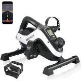 ANCHEER Mini Heimtrainer, Arm- und Beintrainer Pedaltrainer, Hometrainer Fahrrad fitnessgeräte sportgerät für zuhause mit 8 Widerstandsstufen & LCD-Monitor, PE-Bike App Pro