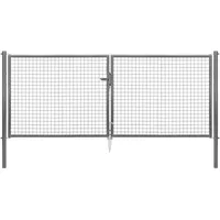 GAH Alberts Doppeltor für Maschendraht- u. Fix-Clip Pro-Zaun Anthrazit-Met. 125 x 300 cm