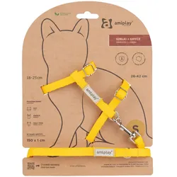 Amiplay Geschirr + Leine für Samba Katze M Gelb