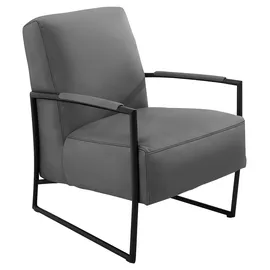 K+W Komfort & Wohnen Cocktailsessel K+W KOMFORT & WOHNEN, grau (anthrazit), B:62cm H:77cm T:83cm, Sessel, Cocktailsessel, mit bezogenen Armlehnen, Gestell in Metall schwarz Struktur