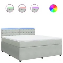 vidaXL Boxspringbett 180 x 200 cm Hellgrau
