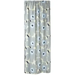 Marimekko - Unikko Ready Made Curtain, 135 x 250 cm, sand / grau / hellgrau / dunkelblau