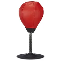 Relaxdays Punchingball Tisch Rot,Schwarz,Silber