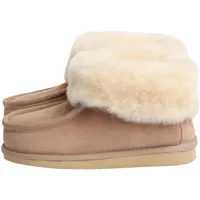 Rohn Moden Lammfell Hausschuhe Puffin, Hüttenschuhe, mit EVA-Sohle und aus echtem Fell für Damen und Herren in Top Qualität, beige (Größe 39) - 39 EU