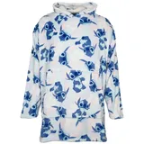 Disney Sweatponcho Disney Stitch Kuschelponcho Kuscheldecke mit Ärmeln Kapuze S-L Bauchtasche bunt