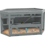 PawHut Kleintierkäfig 3 Etagen 115 x 60 x 55 cm grau