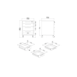 Möbel Kraft Success Rollcontainer 48,2 x 49,1 x 68,2 cm Weiß