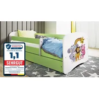 raumhirsch furniture Kinderbett Zoo 80 x 180 cm Holzwerkstoff grün