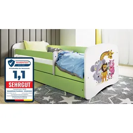 raumhirsch furniture Kinderbett Zoo 80 x 180 cm Holzwerkstoff grün