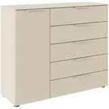 LeGer Home by Lena Gercke Kommode Sideboard SERINA 120 x 100 x 42 cm Beige (Champagner)
